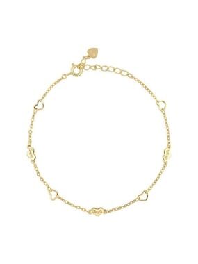Gold Heart Charm Bracelet